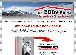 Home page of The Body Barn when it was managed by ServiceWebs