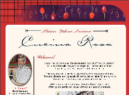 Home page of Cucina Rosa's site as built and managed by ServiceWebs