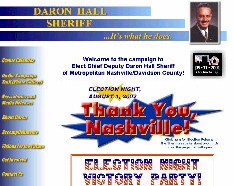 Home page of DaronHall.com, which was deactivated three months after a very successful campaign.
