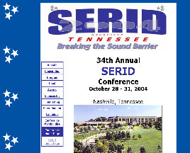 SERID conference home page - client opted for no more work on the site after the successful conference