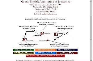Home page of the former Mental Health Association of Tennessee. (Agency is no longer online.)